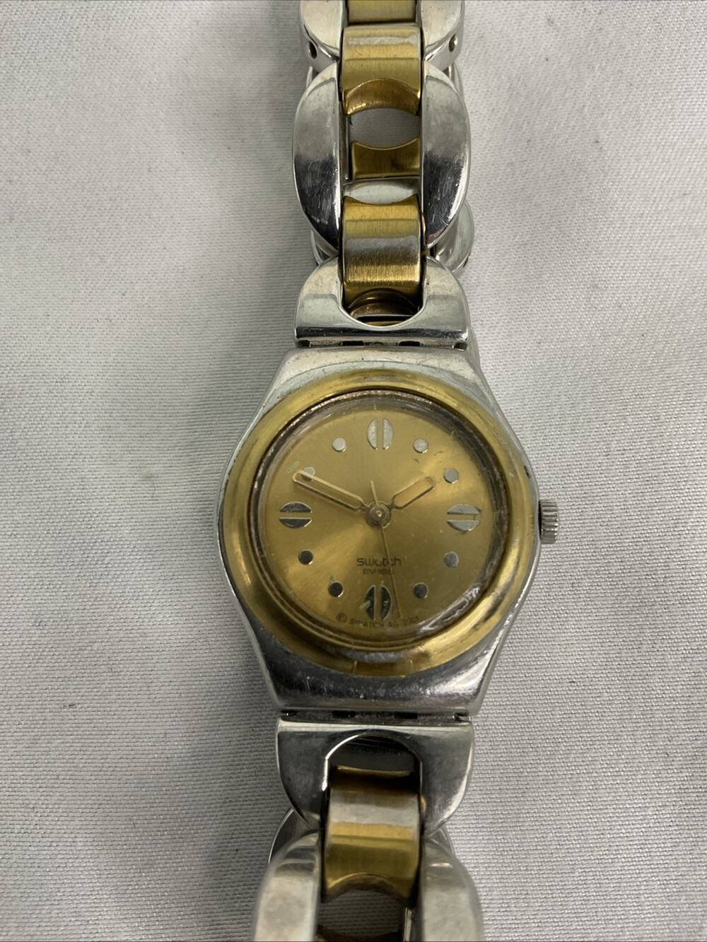 Vintage Swiss Swatch Irony Sylphides YSS136G Gold Silver Tone Ladies Watch